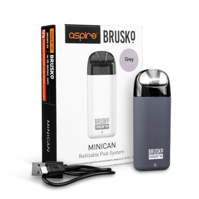 Перезаправляемая Под-система Бруско Миникан (Brusko Minican) 350 mah, Серый Перезаправляемая Под-система Бруско Миникан (Brusko Minican) 350 mah, Серый