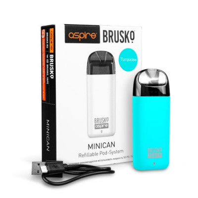 Перезаправляемая Под-система Бруско Миникан (Brusko Minican) 350 mah, Бирюзовый Перезаправляемая Под-система Бруско Миникан (Brusko Minican) 350 mah, Бирюзовый