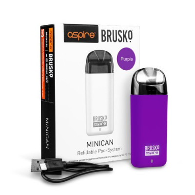 Перезаправляемая Под-система Бруско Миникан (Brusko Minican) 350 mah, Фиолетовый Перезаправляемая Под-система Бруско Миникан (Brusko Minican) 350 mah, Фиолетовый