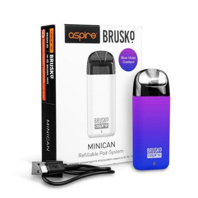 Перезаправляемая Под-система Бруско Миникан (Brusko Minican) 350 mah, Сине-Фиолетовый Перезаправляемая Под-система Бруско Миникан (Brusko Minican) 350 mah, Сине-Фиолетовый