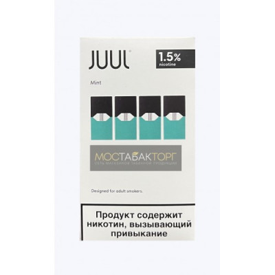 Картриджи для JUUL Mint (Джул Мята) 4шт 15мг Картриджи для JUUL Mint (Джул Мята) 4шт 15мг