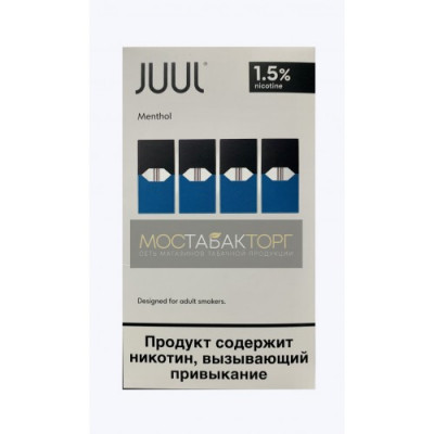 Картриджи для JUUL Menthol (Джул Ментол) 4шт 15мг Картриджи для JUUL Menthol (Джул Ментол) 4шт 15мг
