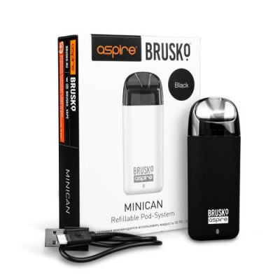 Перезаправляемая Под-система Бруско Миникан (Brusko Minican) 350 mah, Чёрный Перезаправляемая Под-система Бруско Миникан (Brusko Minican) 350 mah, Чёрный