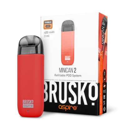 Перезаправляемая Под-Система Бруско Миникан 2 (Brusko Minican 2) 400 mah, Красный Перезаправляемая Под-Система Бруско Миникан 2 (Brusko Minican 2) 400 mah, Красный