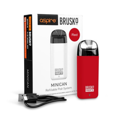Перезаправляемая Под-система Бруско Миникан (Brusko Minican) 350 mah, Красный Перезаправляемая Под-система Бруско Миникан (Brusko Minican) 350 mah, Красный